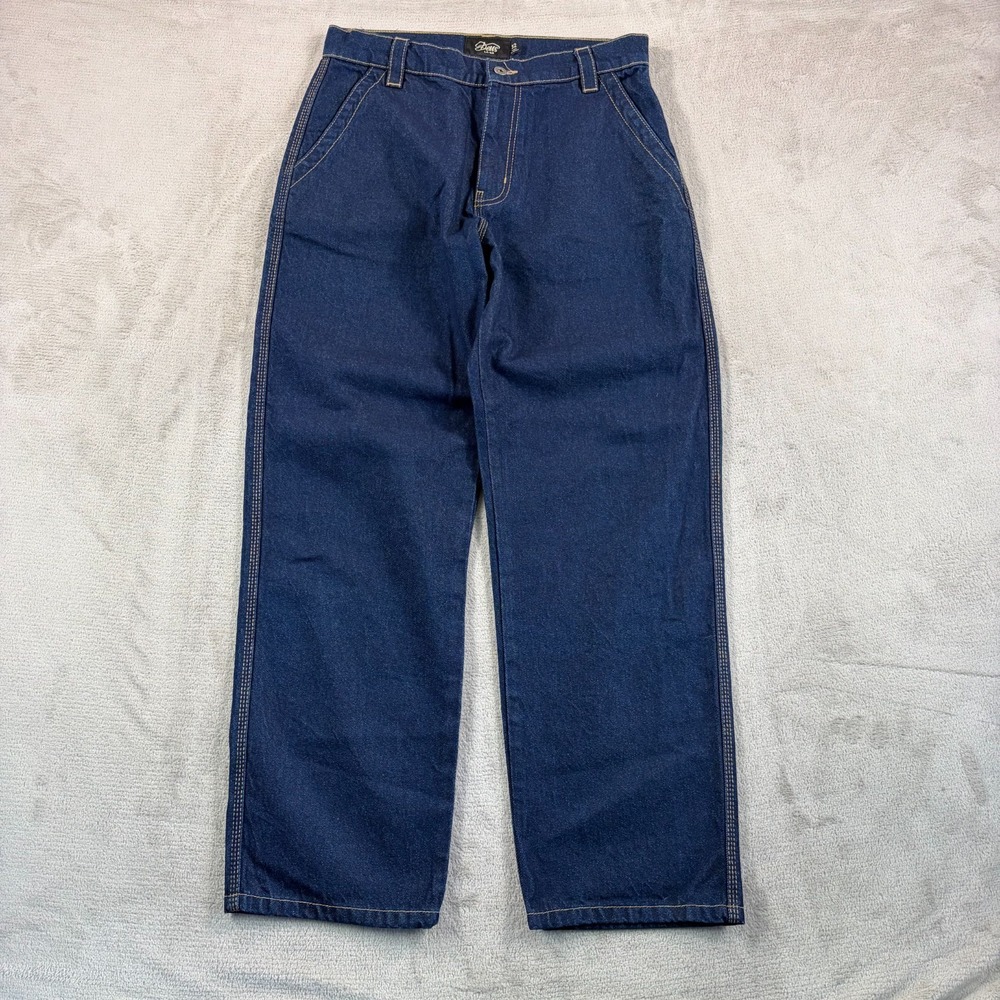 Deus Ex Machina‎ in Blue Men 32x30.5 Relaxed Baggy Straight Leg Pocket Logo Zip